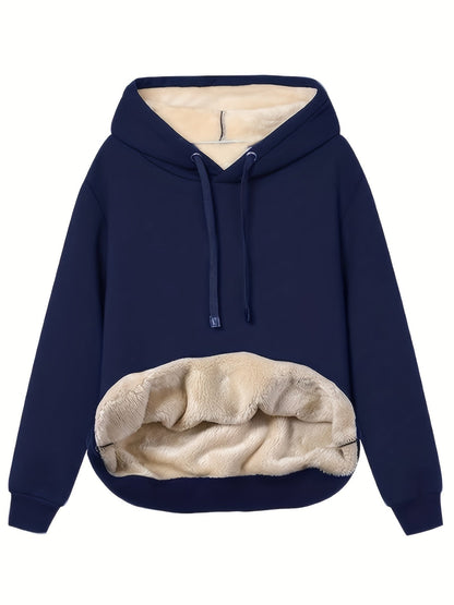 Hoodie sweat à capuche doublé sherpa