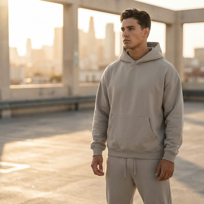 Oversized Hoodie and Jogger Set with Kangaroo Pocket for Men