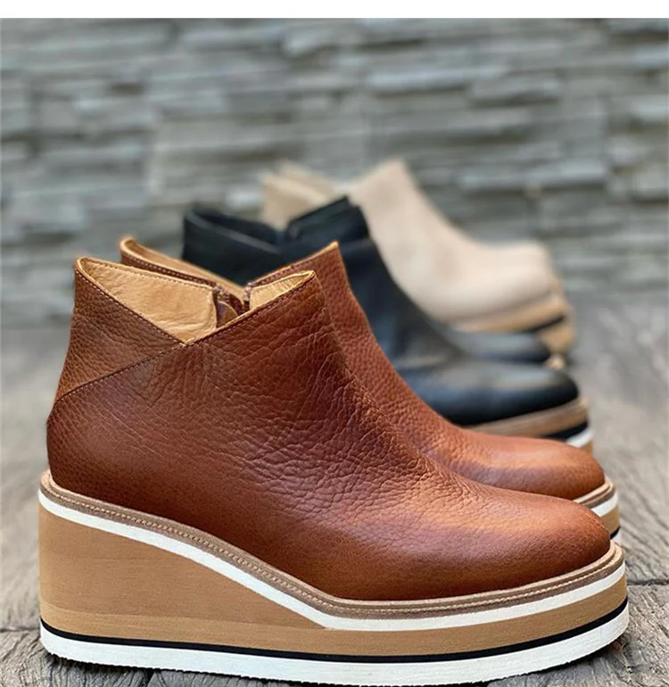 Bottines Chelsea à plateforme striée