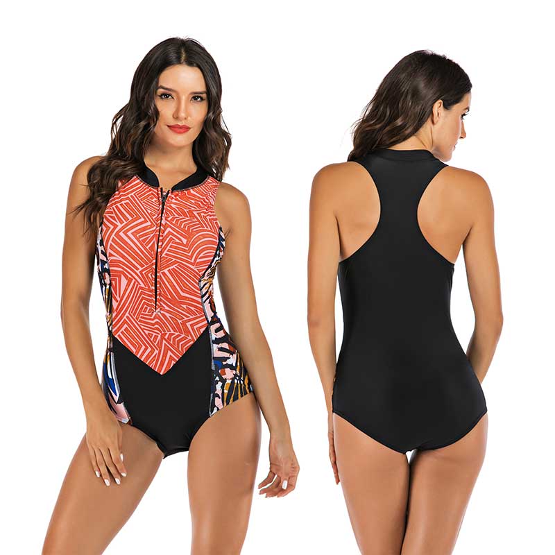 Maillot de bain 1 pièce au style sportif pour femme