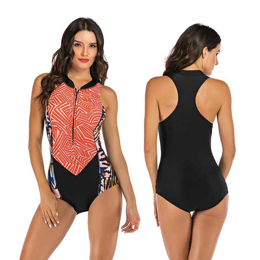 Sporty Style One-Piece Swimsuit for Women