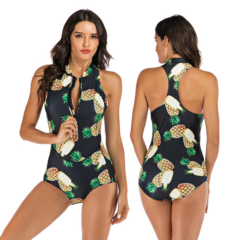 Maillot de bain 1 pièce au style sportif pour femme