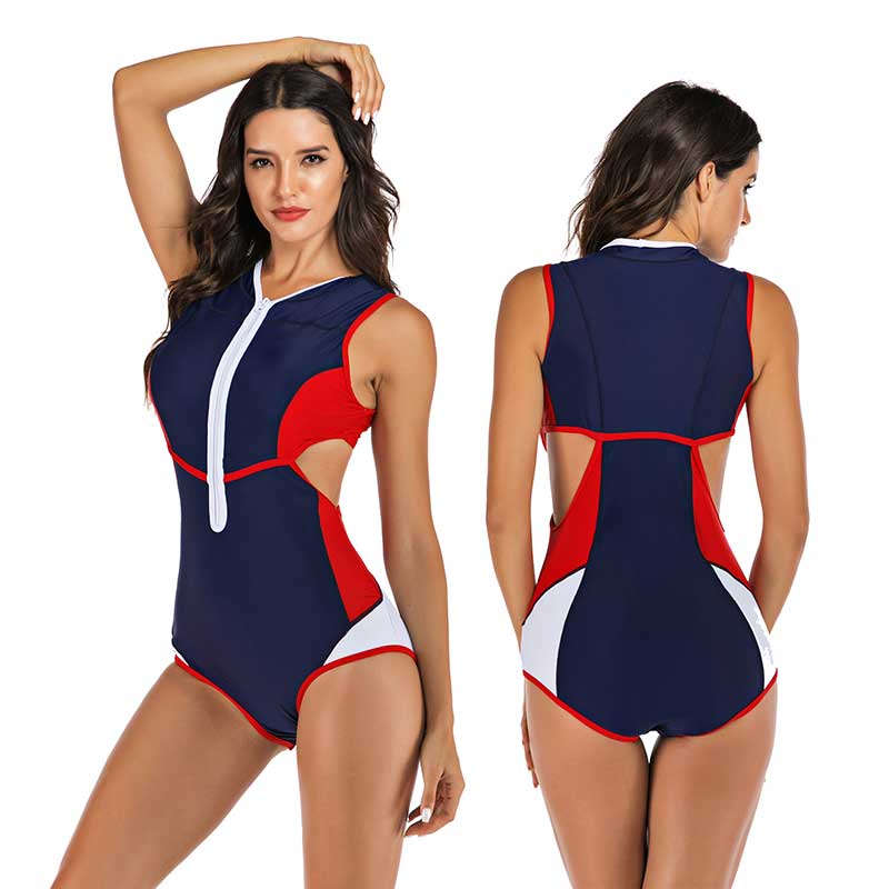 Maillot de bain 1 pièce au style sportif pour femme