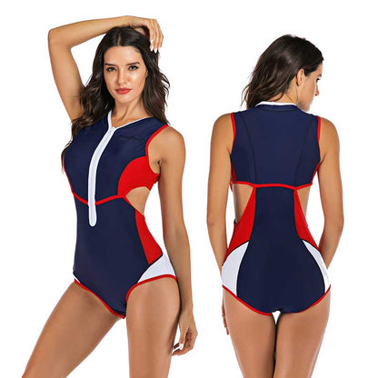 Maillot de bain 1 pièce au style sportif pour femme