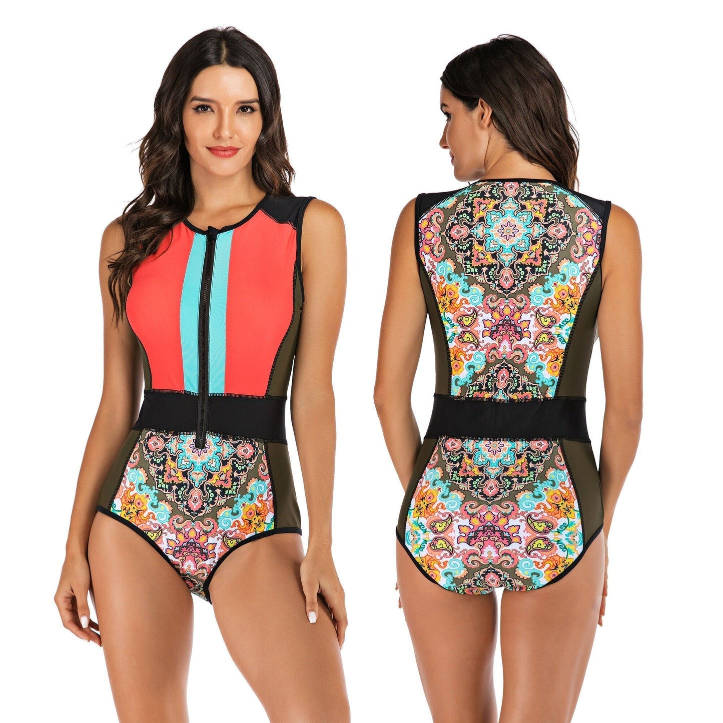 Maillot de bain 1 pièce au style sportif pour femme