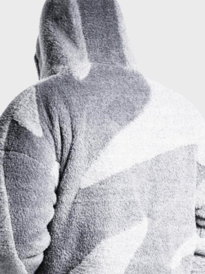 Hooded Zip Up Jacket with Panel Design and Drawstring Hem for Men
