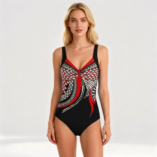 Maillot de bain 1 pièce à bretelles larges d'été