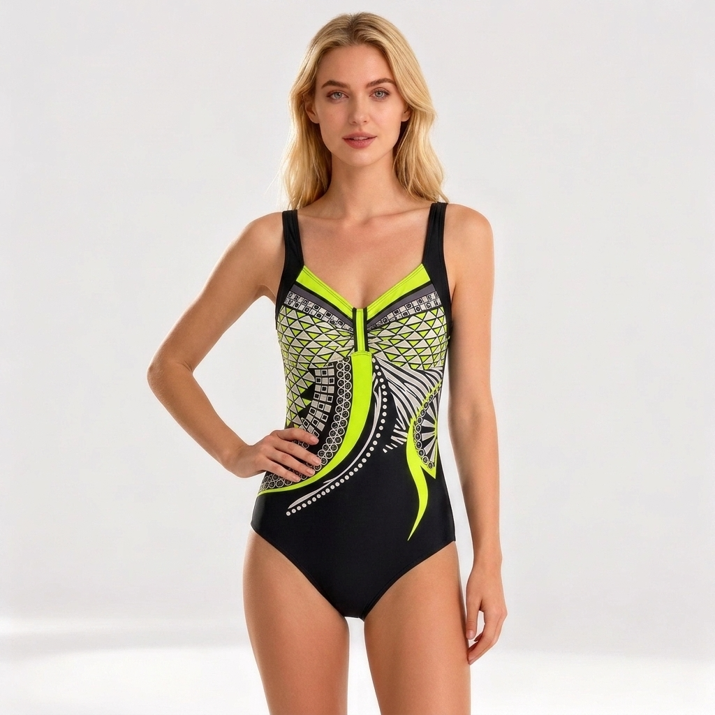 Maillot de bain 1 pièce à bretelles larges d'été