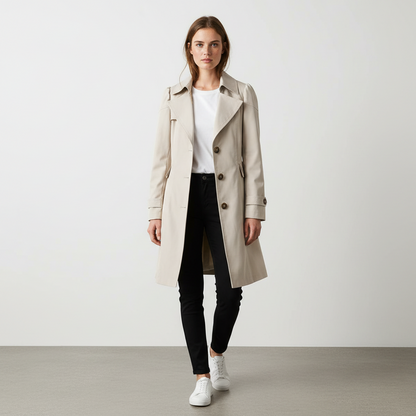 Trench coat elegante dal taglio senza tempo