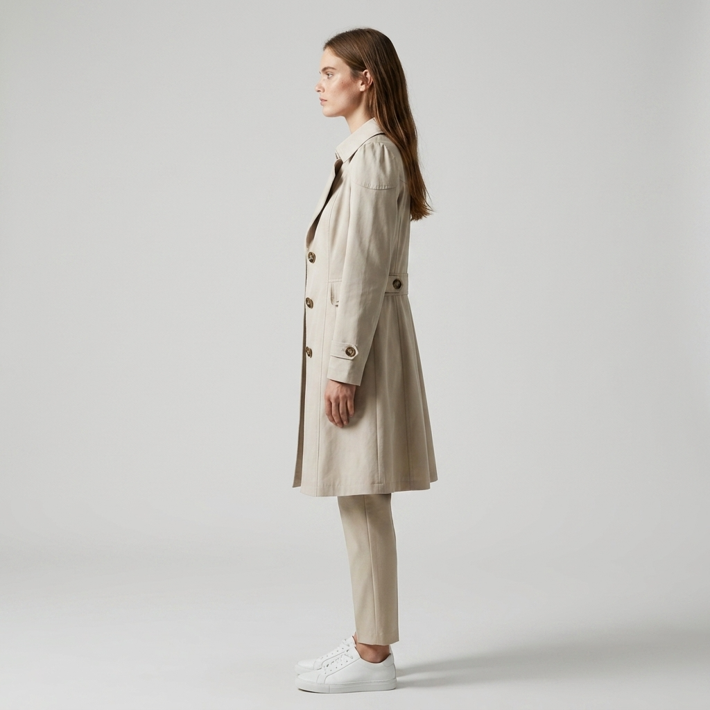 Trench coat elegante dal taglio senza tempo