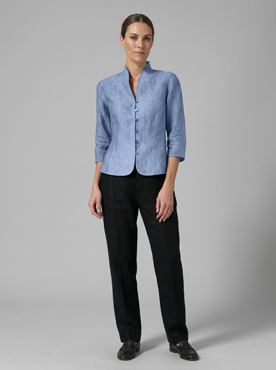Blusa elegante da donna con collo alto chic e confortevole