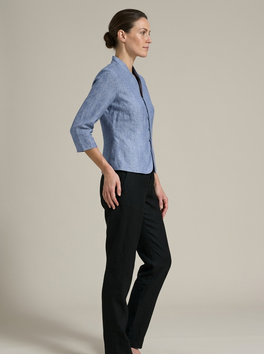 Blusa elegante da donna con collo alto chic e confortevole