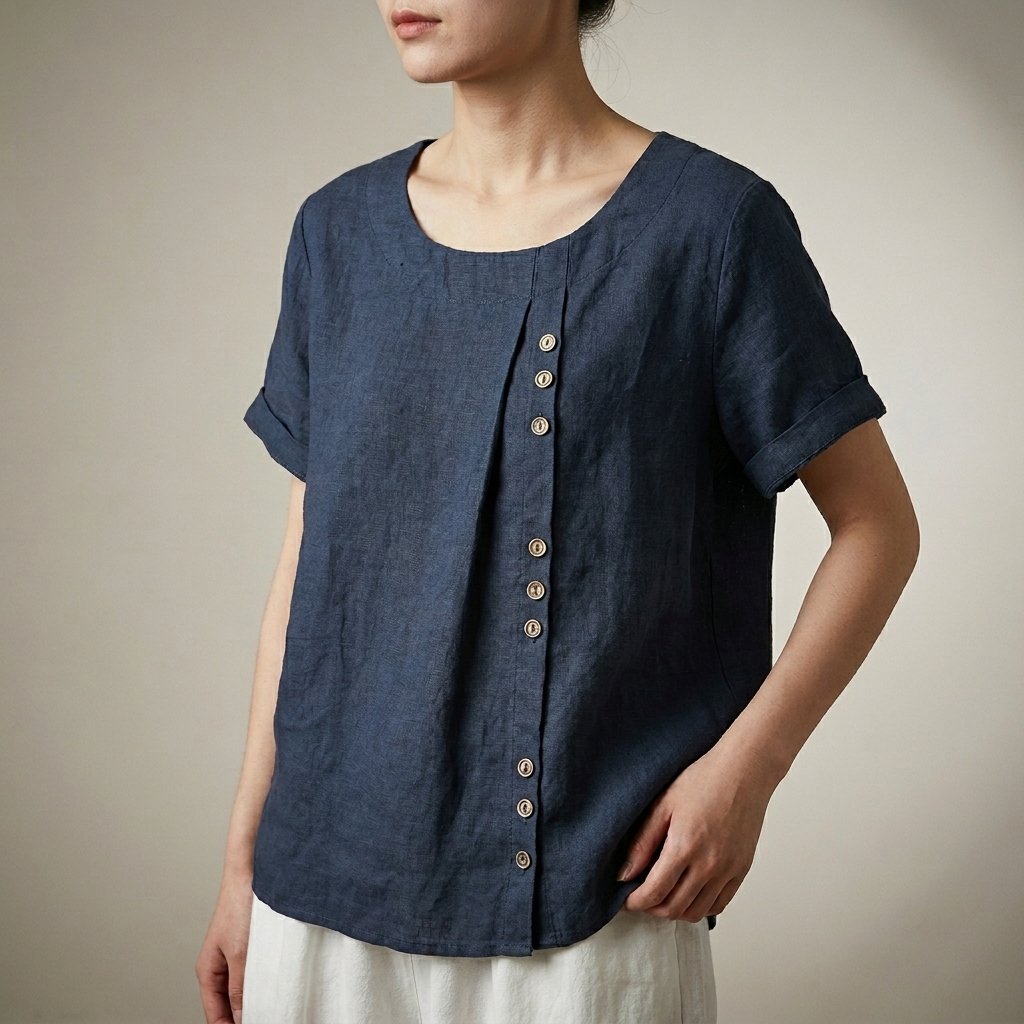 Elegante blouse met een mooie sluitknop voor dames