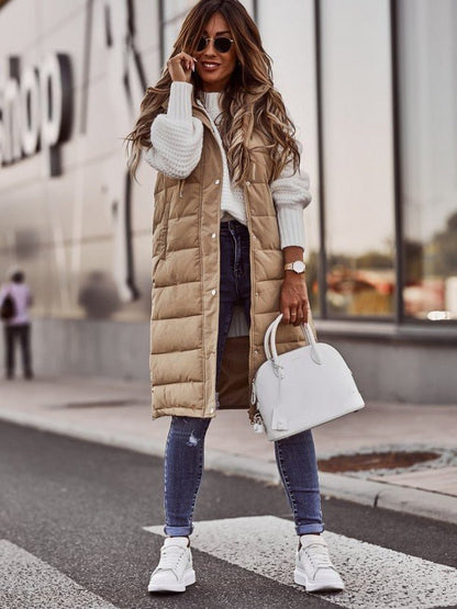 Gilet long chic en duvet élégant