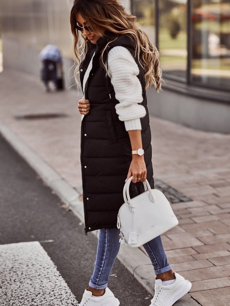 Gilet long chic en duvet élégant
