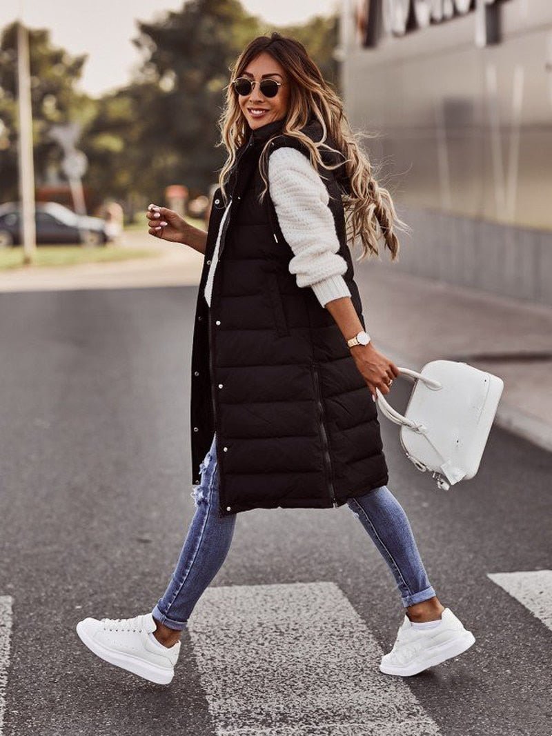 Gilet long chic en duvet élégant