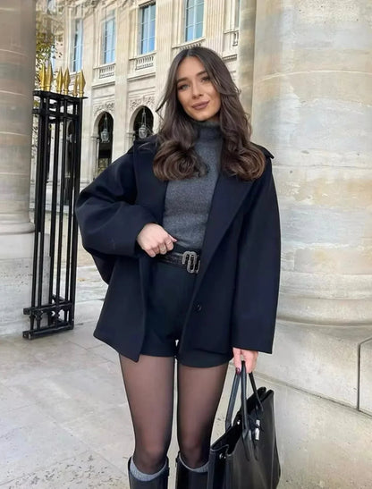 Veste oversize en cuir doux