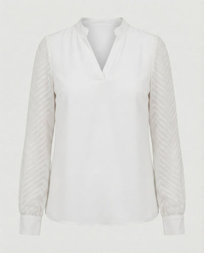 Blouse avec un élégant col en V pour une apparence stylée