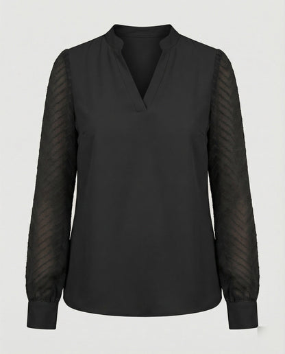Blouse avec un élégant col en V pour une apparence stylée