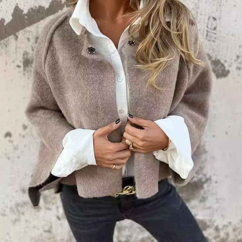 Manteau court chic en cachemire doux