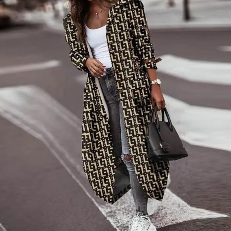 Trench pour femme long fluide coupe ample et décontractée