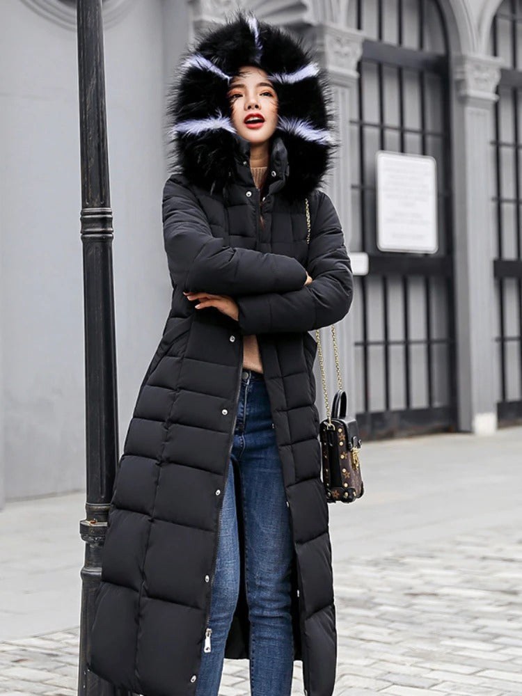 Long chic hooded coat