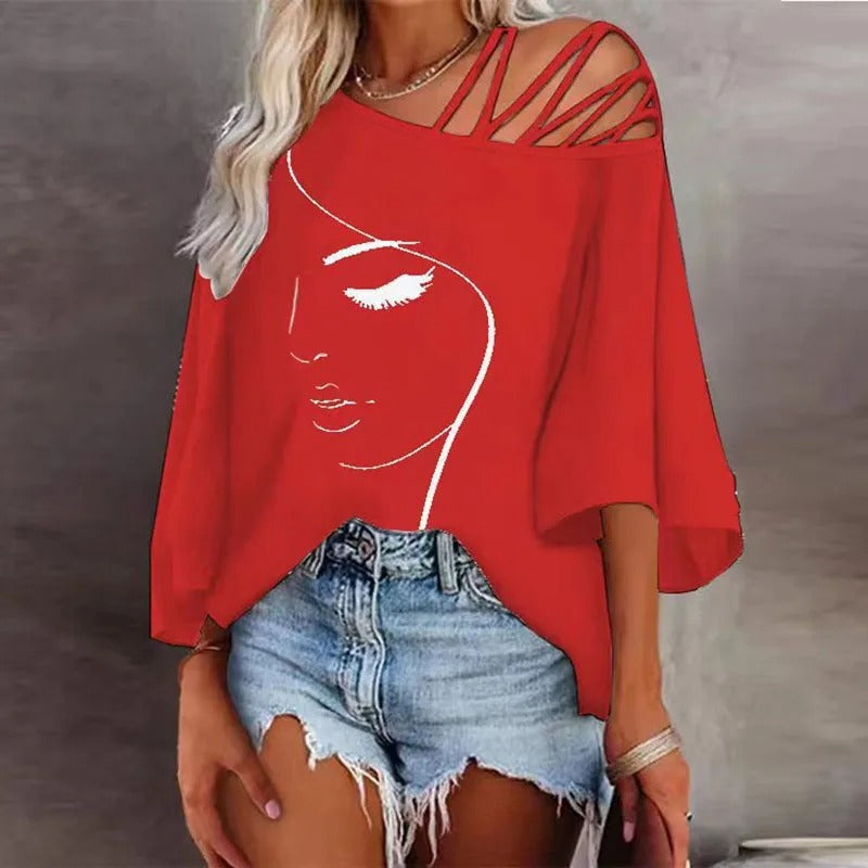T-shirt femme avec motif imprimé élégant et moderne pour toutes occasions
