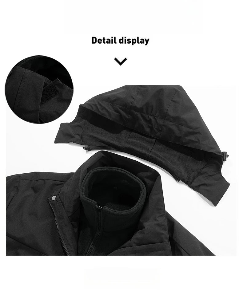 Veste d'hiver chic 3-en-1 avec capuche