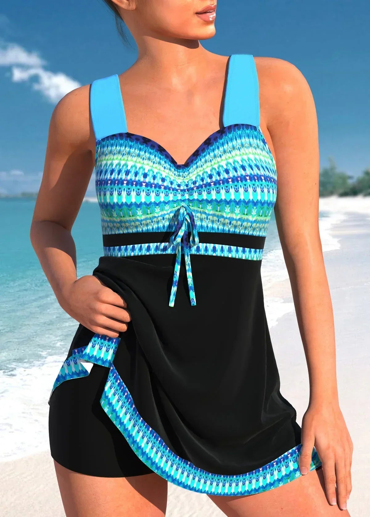 Tankini Vestito da Bagno Intero alla Moda a Asciugatura Rapida e Stile per Donna