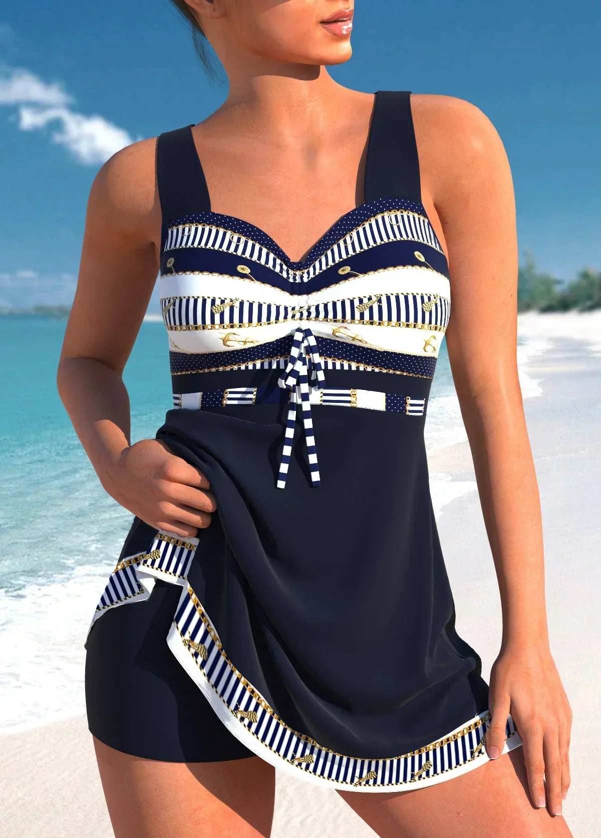 Tankini Vestito da Bagno Intero alla Moda a Asciugatura Rapida e Stile per Donna
