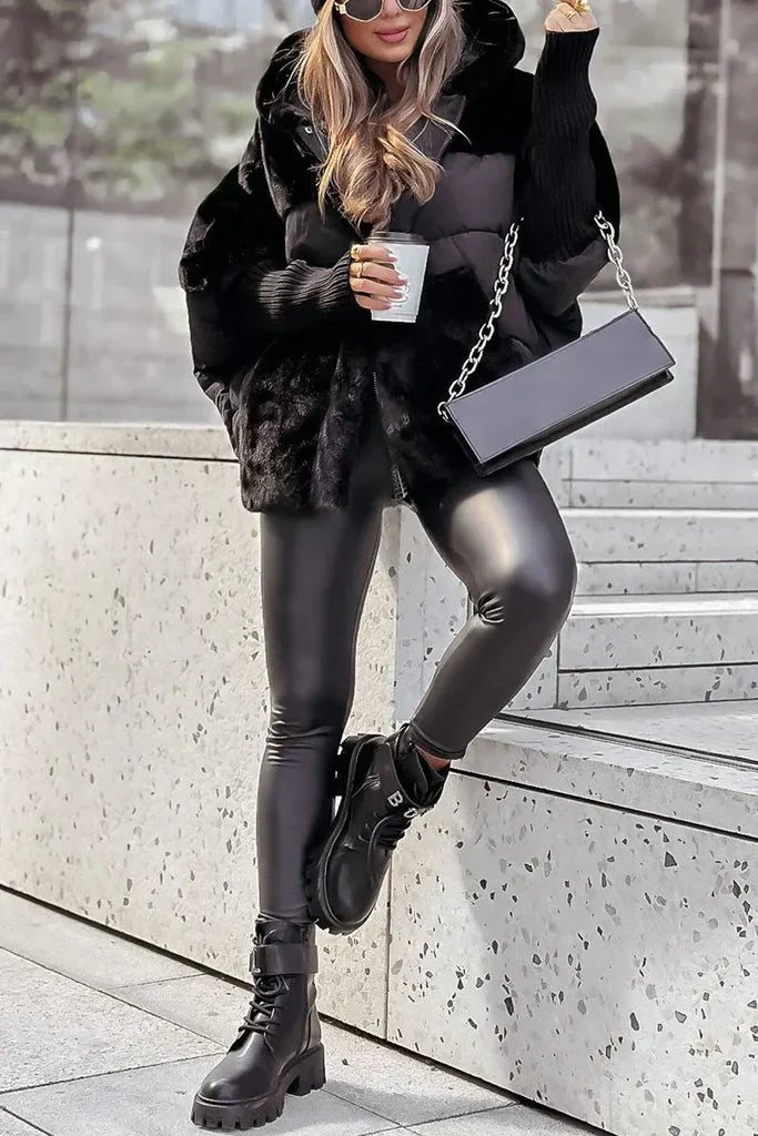 Amélie - Doudoune d’hiver femme - Col en fourrure - Grande capuche