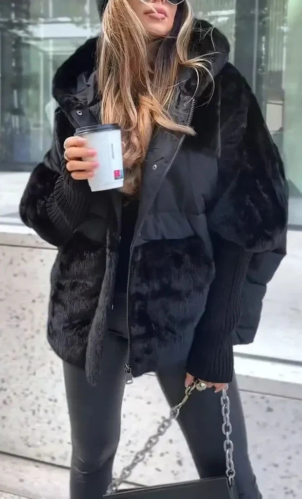 Amélie - Doudoune d’hiver femme - Col en fourrure - Grande capuche